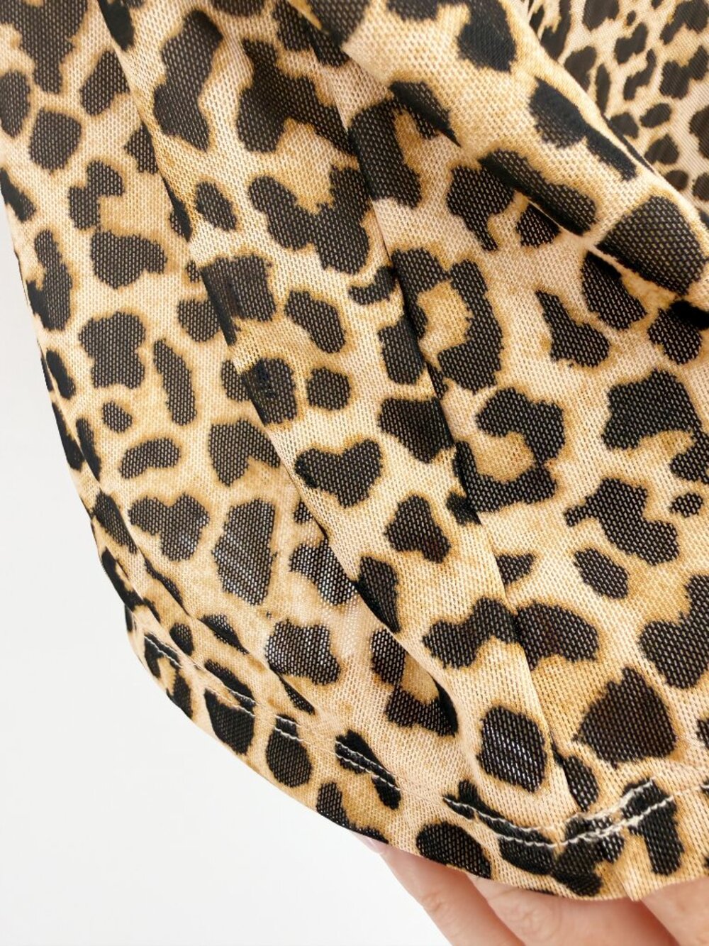 A New Day Animal Leopard Print Mock Neck LSV Mesh Top XL - Picture 7 of 13